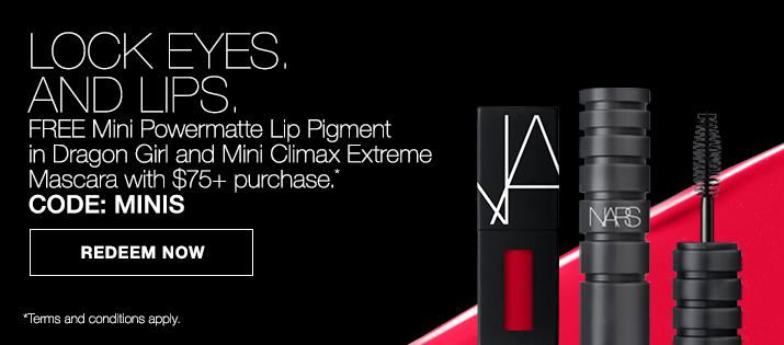 Free Mini Powermatte Lip Pigment in Dragon Girl and Mini Climax Extreme Mascara with $75+ purchase. Code: MINIS