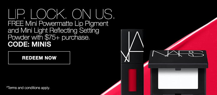 LIP. LOCK. ON US. FREE mini Powermatte Lip Pigment and mini Light Reflecting Setting Powder with $75+ purchase. CODE: MINIS